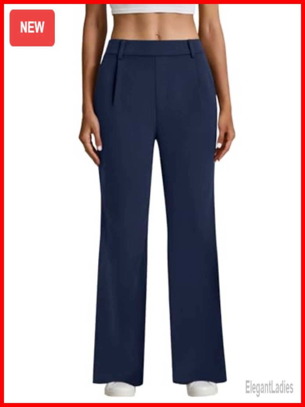 Womens High Waist Straight Leg Dress Pants Stretchy Work Trousers